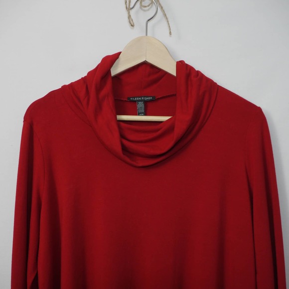 Eileen Fisher Red Turtle Neck Sweater Size M - Picture 2 of 8